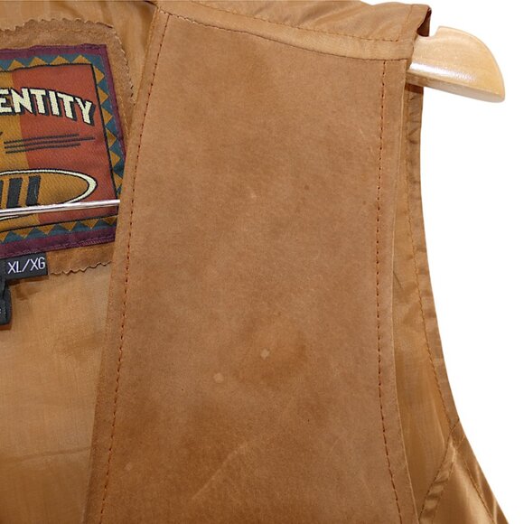 Global Identity G III Men's Thrashed Rugged Western Leather Suede Cowboy XL Vest - Picture 5 of 14